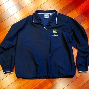 1/4 zip jacket. Men's XL black yellow windbreaker.